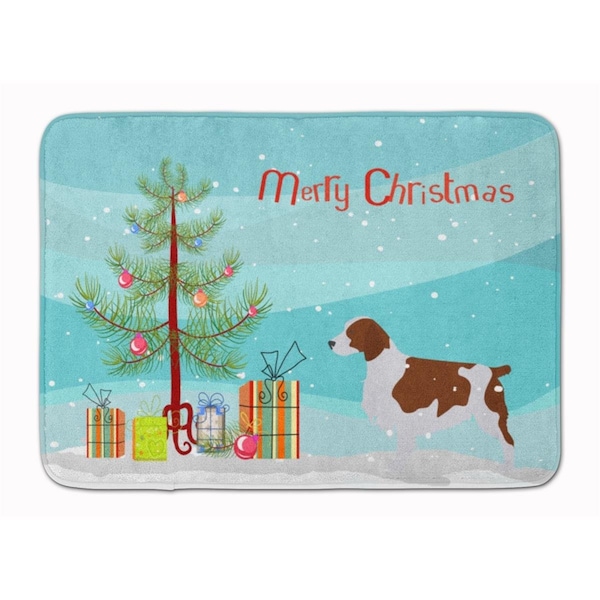 Carolines Treasures Welsh Springer Spaniel Christmas Tree Machine Washable Memory Foam Mat BB2918RUG - main